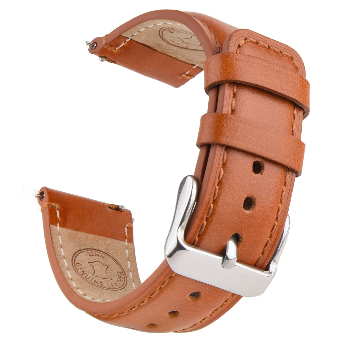 Wristitani Leather Watch Band, 20mm 22mm Top Genuine Leather Watch straps for Men, Quick Release Vintage Wristband Suitable for Classic Quartz Mechanical Smartwatches