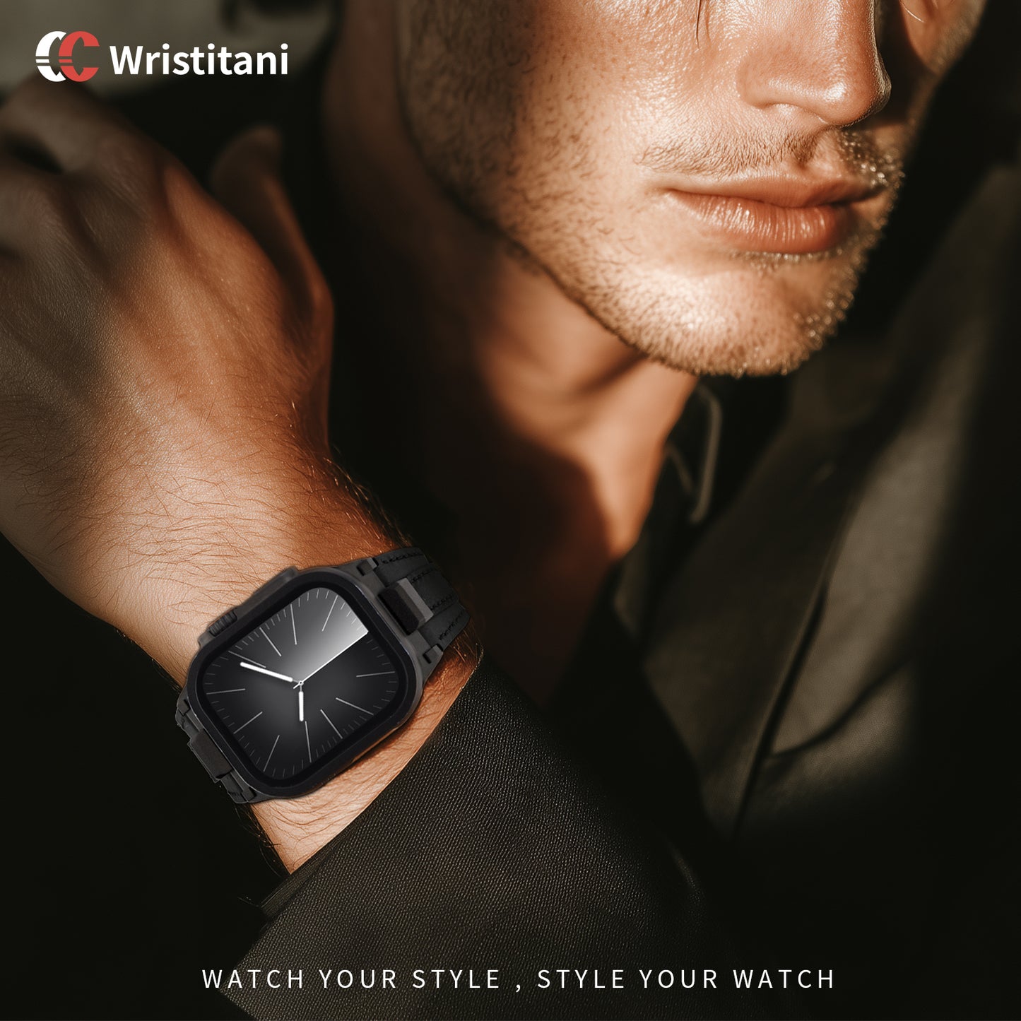 Wristitani Leather Bands Compatible with Apple Watch Strap 49mm 46mm 45mm 44mm 42mm for Men, Genuine Leather Durable Matel Connector Replacement Straps for iWatch Ultra Series 10 9 8 7 SE 6 5 4 3 2 1