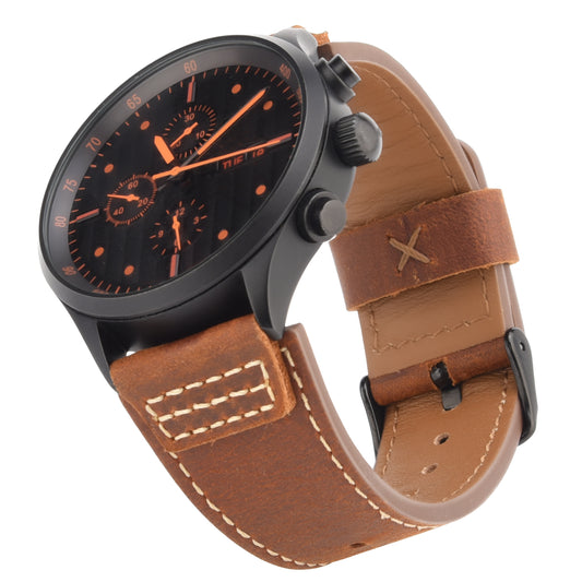 Wristitani Leather Watch Band for Men, 20mm 22mm Top Genuine Leather Watch straps, Quick Release Vintage Wristband Suitable for Classic Mechanical Quartz Smartwatches