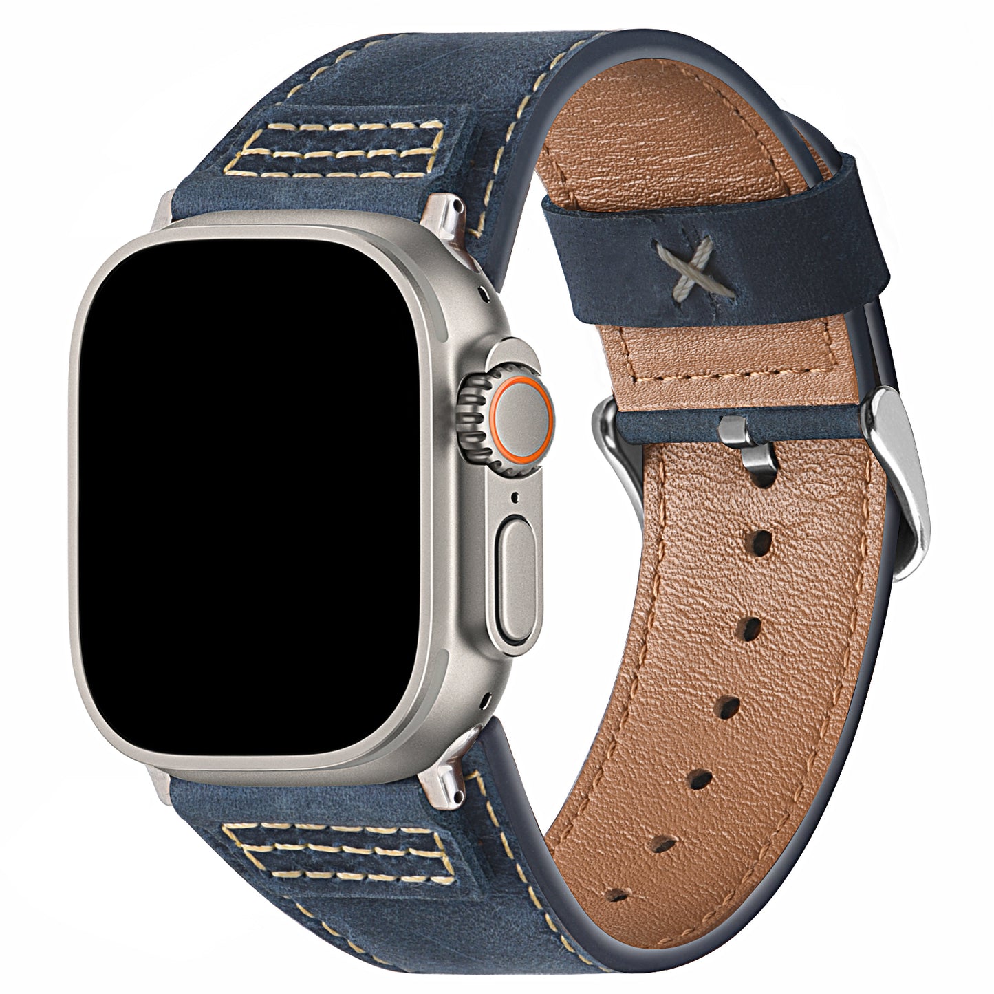 Wristitani Leather Bands Compatible With Apple Watch Band 49mm 46mm 45mm 44mm 42mm 41mm 40mm for Men, Top Genuine Leather Replacement Strap for iWatch Ultra2 Ultra Series 10 9 8 7 SE2 SE 6 5 4 3 2 1