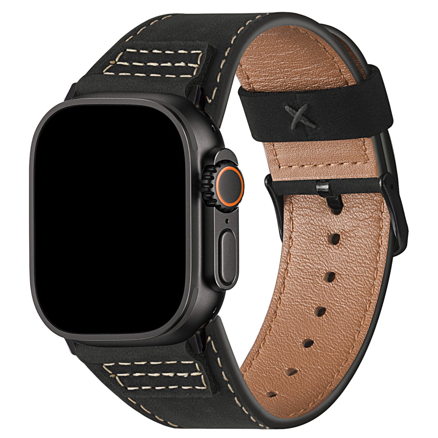 Wristitani Leather Bands Compatible With Apple Watch Band 49mm 46mm 45mm 44mm 42mm 41mm 40mm for Men, Top Genuine Leather Replacement Strap for iWatch Ultra2 Ultra Series 10 9 8 7 SE2 SE 6 5 4 3 2 1