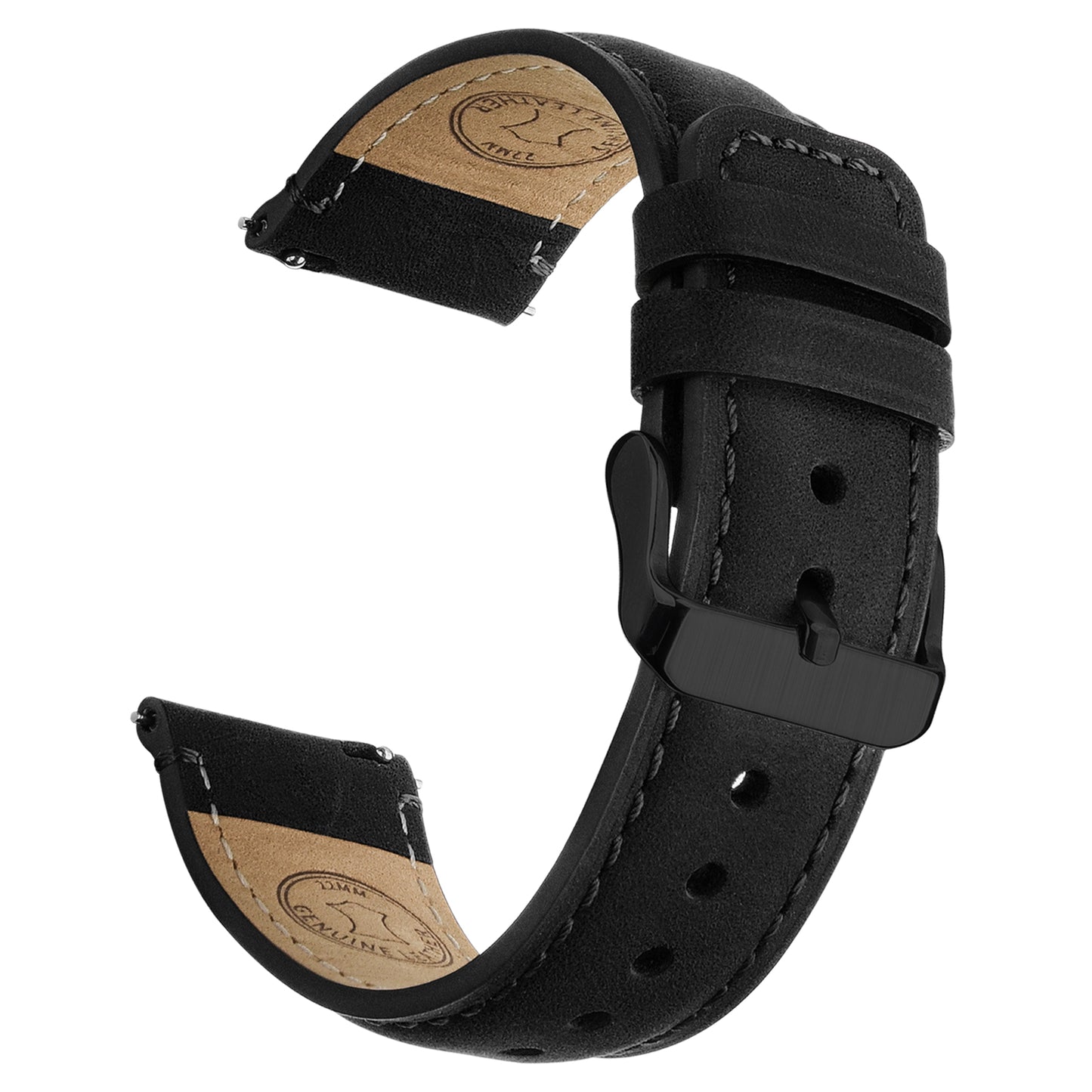 Wristitani Leather Watch Band, 20mm 22mm Top Genuine Leather Watch straps for Men, Quick Release Vintage Wristband Suitable for Classic Quartz Mechanical Smartwatches