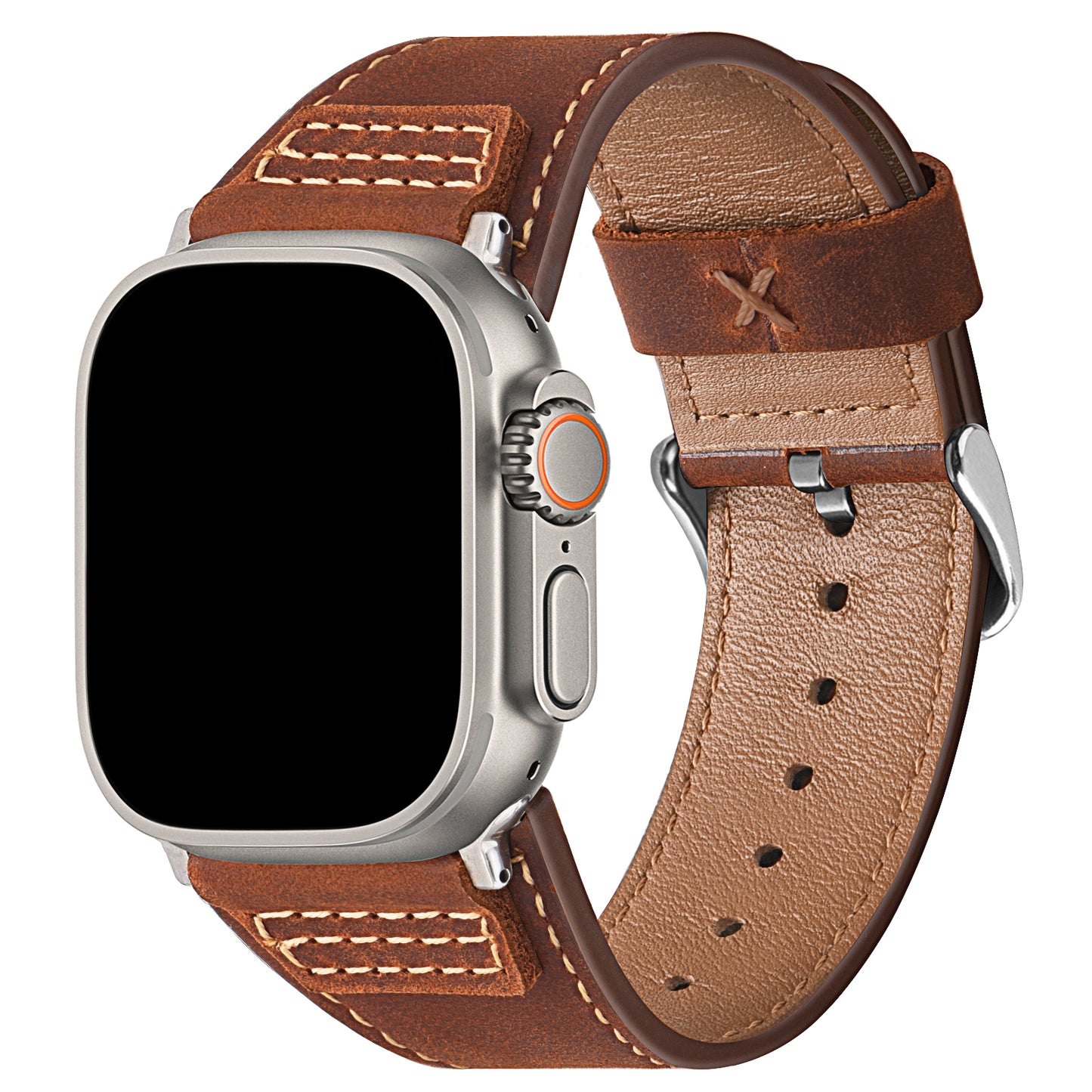 Wristitani Leather Bands Compatible With Apple Watch Band 49mm 46mm 45mm 44mm 42mm 41mm 40mm for Men, Top Genuine Leather Replacement Strap for iWatch Ultra2 Ultra Series 10 9 8 7 SE2 SE 6 5 4 3 2 1