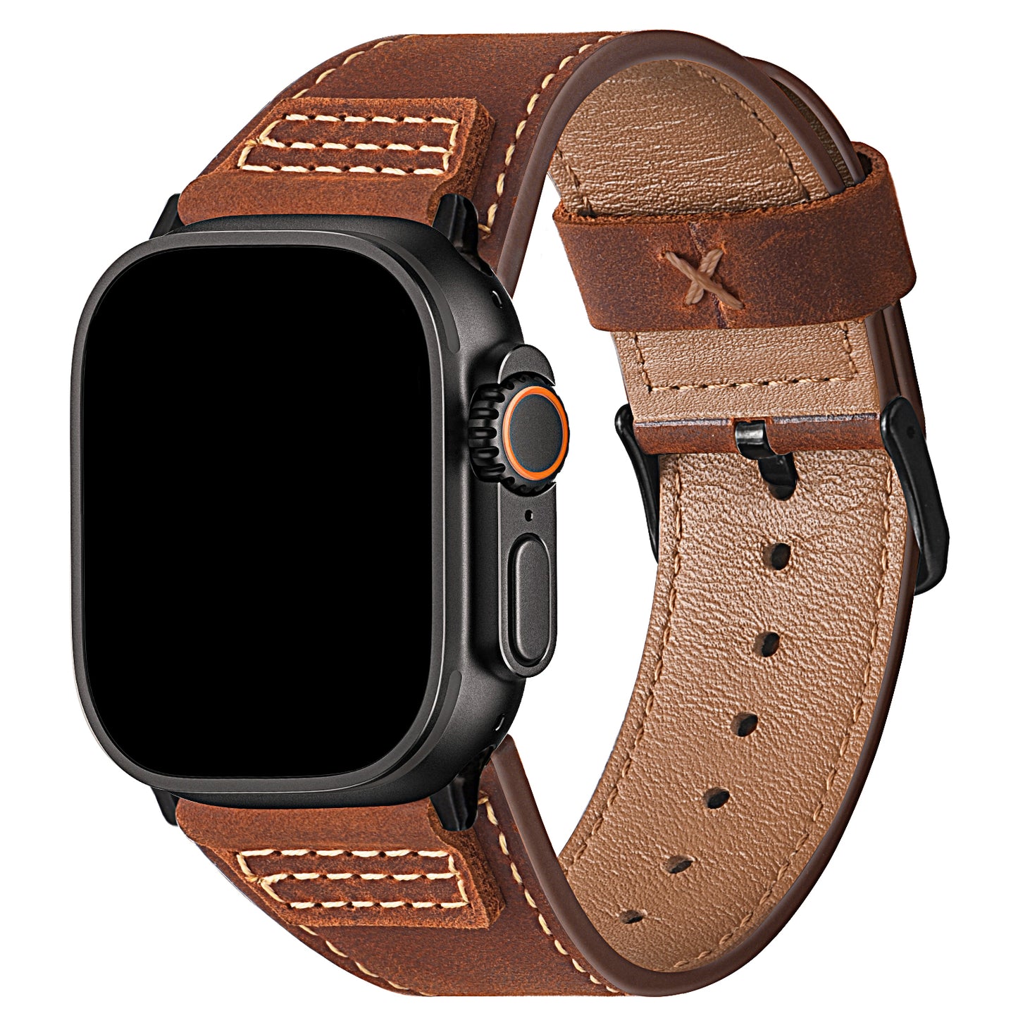 Wristitani Leather Bands Compatible With Apple Watch Band 49mm 46mm 45mm 44mm 42mm 41mm 40mm for Men, Top Genuine Leather Replacement Strap for iWatch Ultra2 Ultra Series 10 9 8 7 SE2 SE 6 5 4 3 2 1