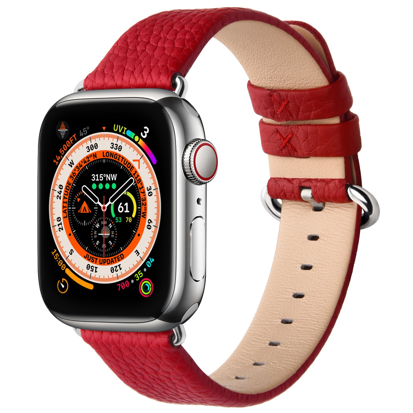 Leather  Watch Band Compatible with Apple Watch Band 49/46/45/44/42/41/40, iWatch Band for Series ultra3/2/1 SE3/2/1 11/10/9/8/7/6//5/4/3 for Men Women