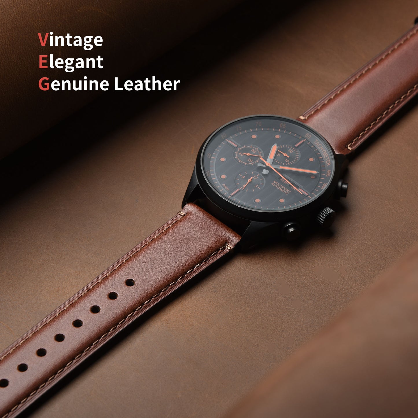 Fullmosa Watch Bands,18mm 19mm 20mm 21mm 22mm 24mm 26mm Quick Release Leather Watch Band Strap - Burnished Leather Watch Band Vintage Wristband for Men and Women