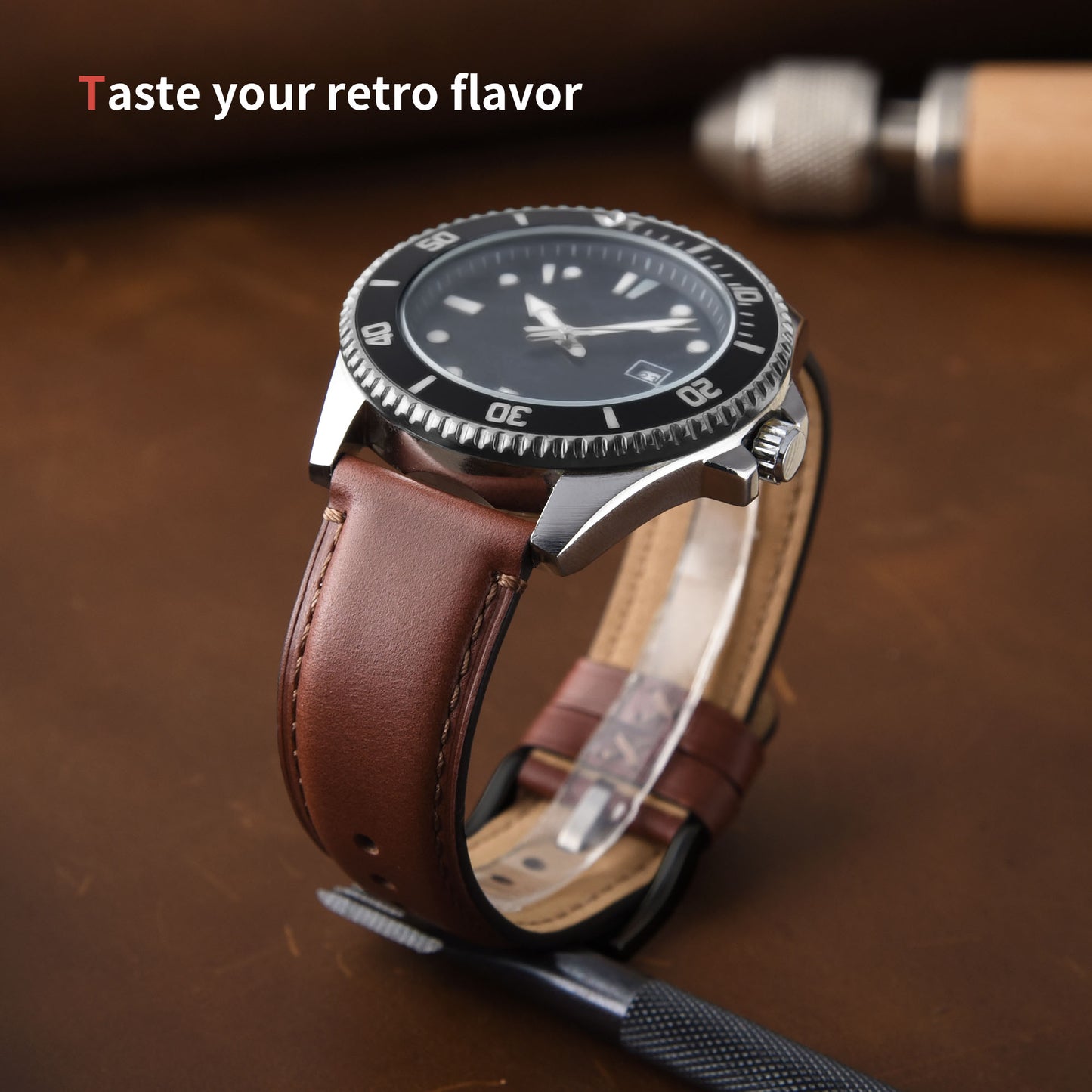 Fullmosa Watch Bands,18mm 19mm 20mm 21mm 22mm 24mm 26mm Quick Release Leather Watch Band Strap - Burnished Leather Watch Band Vintage Wristband for Men and Women