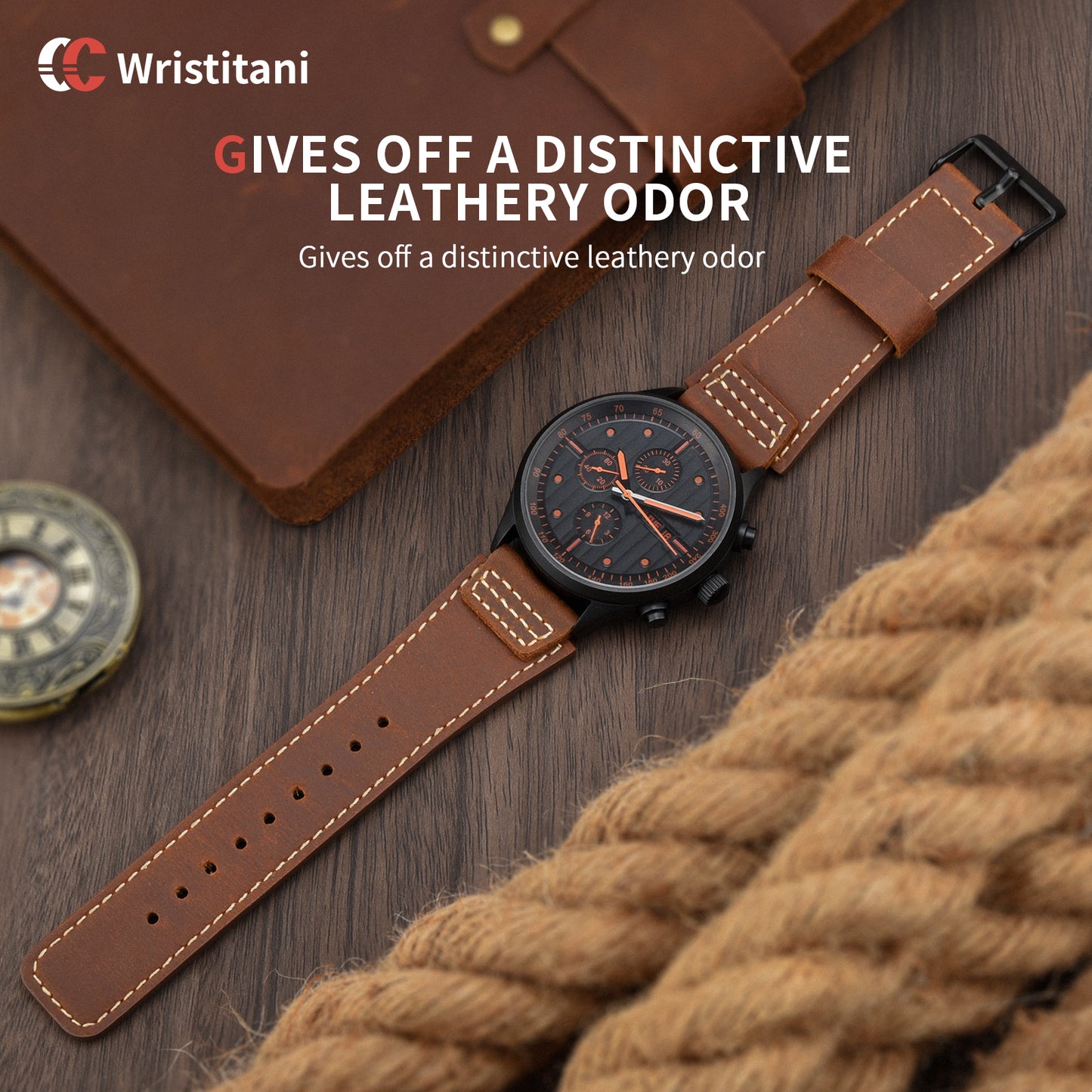Wristitani Leather Watch Band for Men, 20mm 22mm Top Genuine Leather Watch straps, Quick Release Vintage Wristband Suitable for Classic Mechanical Quartz Smartwatches