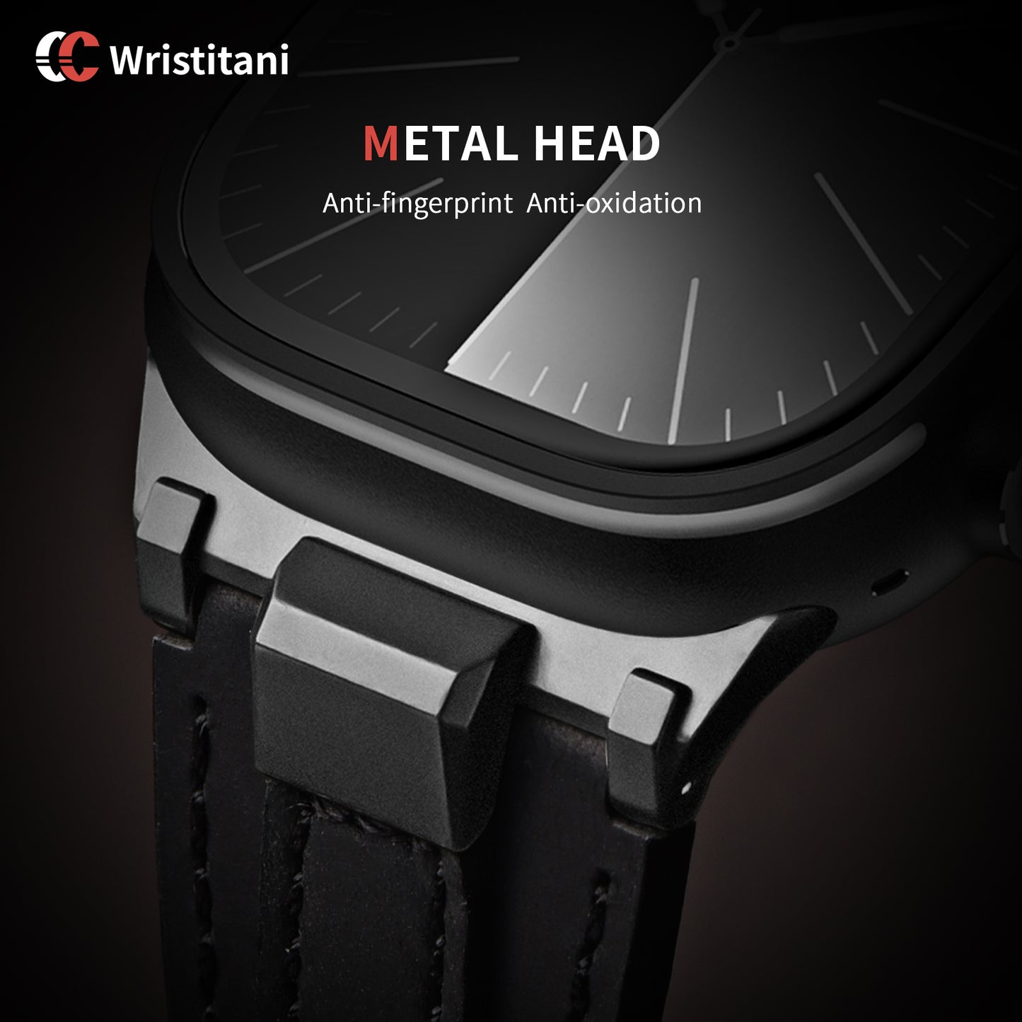 Wristitani Leather Bands Compatible with Apple Watch Strap 49mm 46mm 45mm 44mm 42mm for Men, Genuine Leather Durable Matel Connector Replacement Straps for iWatch Ultra Series 10 9 8 7 SE 6 5 4 3 2 1