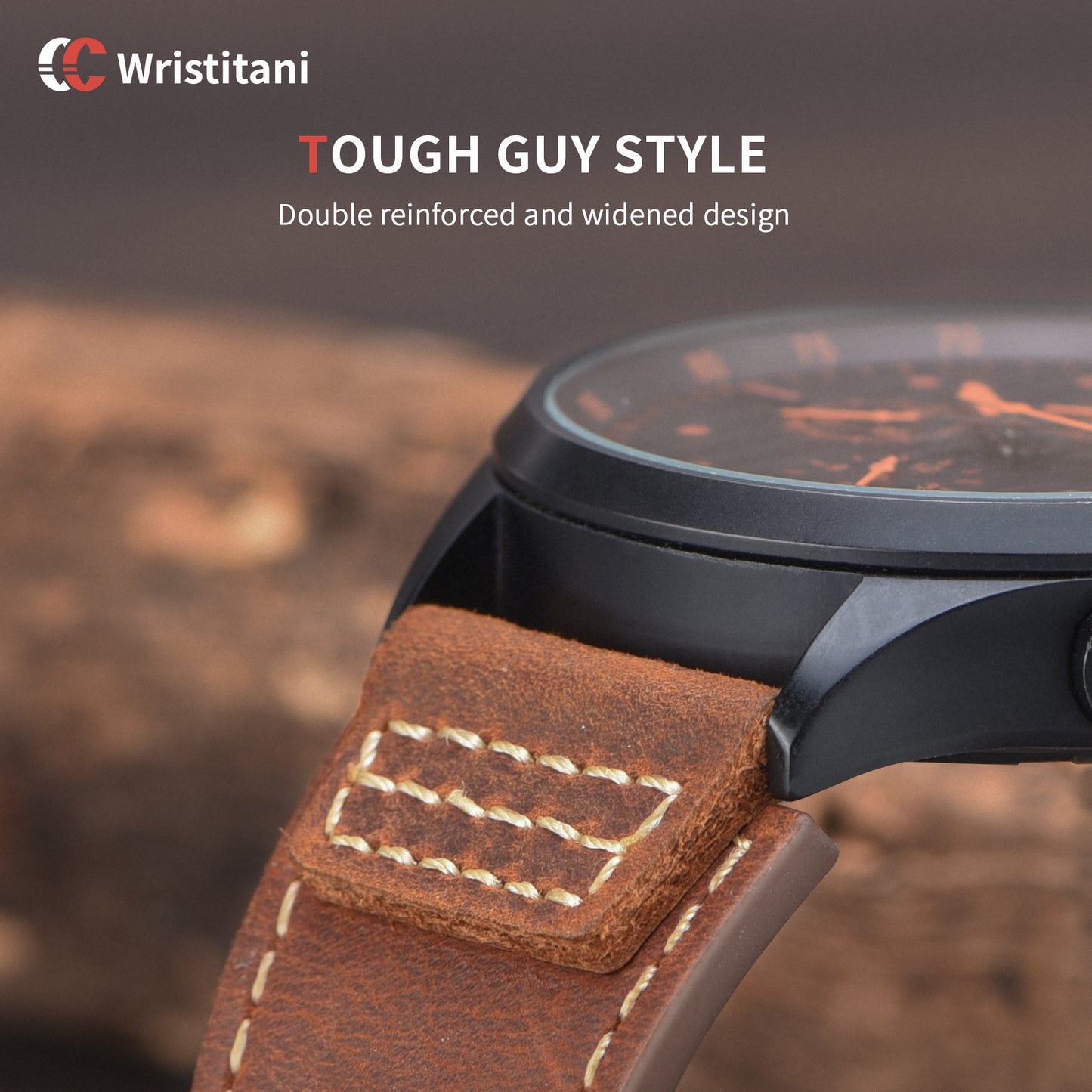 Wristitani Leather Watch Band for Men, 20mm 22mm Top Genuine Leather Watch straps, Quick Release Vintage Wristband Suitable for Classic Mechanical Quartz Smartwatches