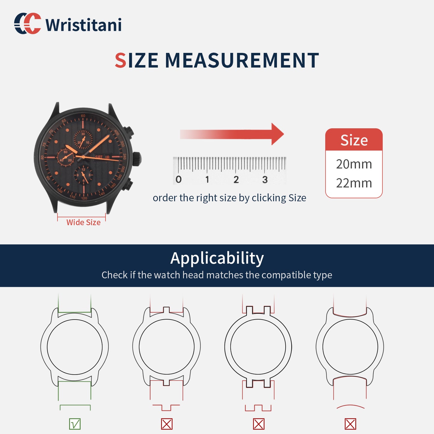 Wristitani Leather Watch Band, 20mm 22mm Top Genuine Leather Watch straps for Men, Quick Release Vintage Wristband Suitable for Classic Quartz Mechanical Smartwatches
