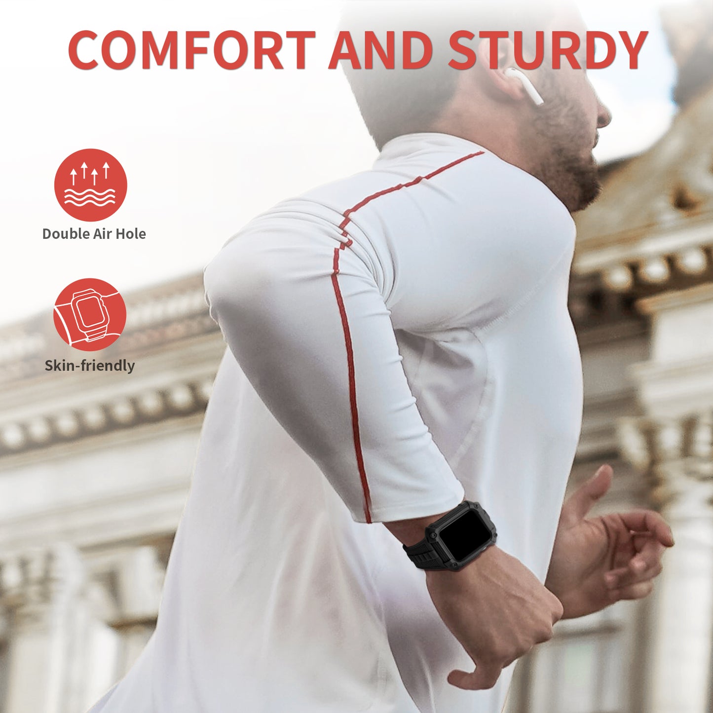 Wristitani Compatible with Apple Watch Band with Shockproof Rugged Case 40mm 41mm 42mm 44mm 45mm 46mm 49mm for iWatch Ultra3/2/1 Se3/2/1 Series 11/10/9/8/7/6/5/4, Durable TPU Sport Strap