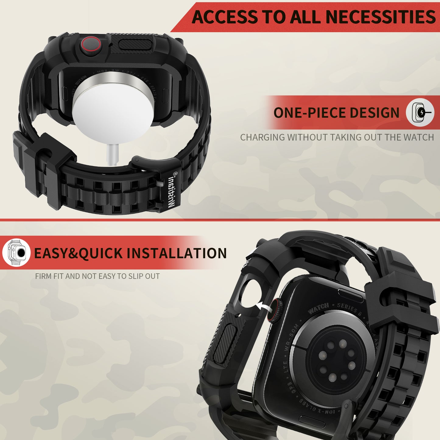 Wristitani Compatible with Apple Watch Band with Shockproof Rugged Case 40mm 41mm 42mm 44mm 45mm 46mm 49mm for iWatch Ultra3/2/1 Se3/2/1 Series 11/10/9/8/7/6/5/4, Durable TPU Sport Strap